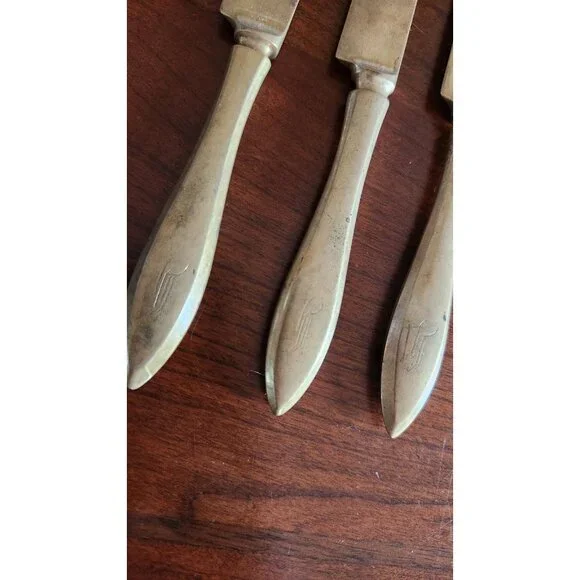 Vintage 9 Piece Dirigold Goldware Flatware Dirilyte Bronze Alloy Set - Picture 2 of 10